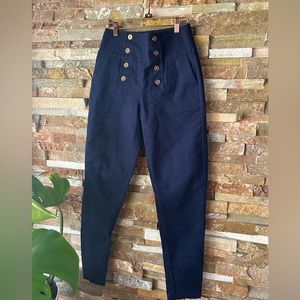 Lauren by Ralph Lauren Navy Sailor straight leg cropped pants size 4
